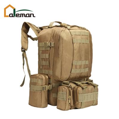 China 45L 800D Oxford Waterproof Camouflage Tactical Backpack, 4 IN 1 Combo Assault Pack Rucksack Trekking Climbing Molle Male OEM for sale