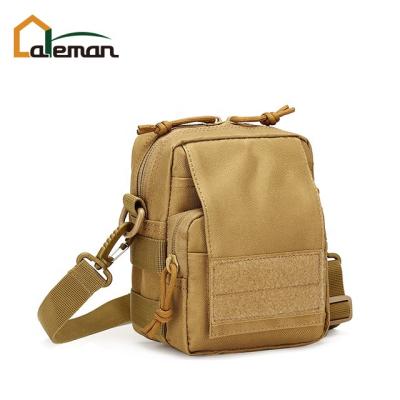 China Contract Mini Crossbody Shoulder Sling Bag Waterproof Tactical Phone EDC Day Pack Molle Messenger Waist Belt Khaki Camouflage Army OEM for sale