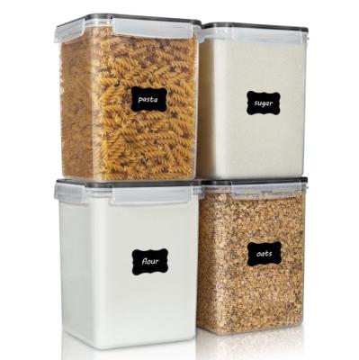 China Sustainable 5.2L*4-piece set of storage jars, plastic jars, grain storage jars, easy-buckle sealed jars for sale