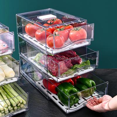 China Freshness Preservation Amazon's best selling stackable drawer-type fruit, vegetable and meat crisper for sale