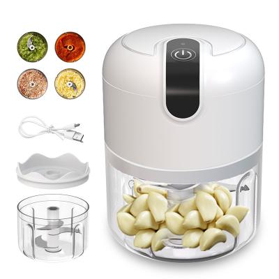 China Stocked Mini USB Charging Electric Garlic Chopper Vegetable Chopper Kitchen Food Processor for sale