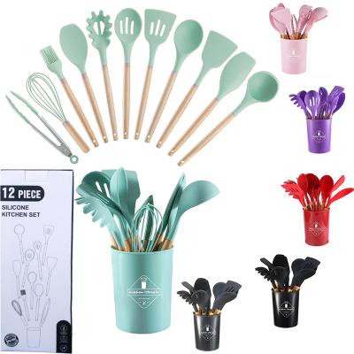 China Stocked Hot Selling 12/19/33 In 1 Silicone Kitchen Accessories Kitchenware Cooking Tools Kitchen Utensils Set With Storage Holder for sale