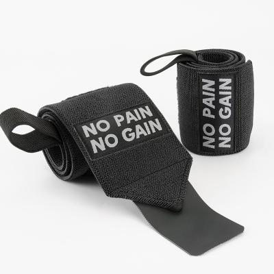 China Adjustable Elasticity Breathable Custom Fitness Gym Powerlifting Black Cross Fit Wrist Wraps For Dumbbell Lever Lift Training for sale