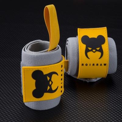 China Custom Durable Cross Fit Wrist Straps Sports Workout Brace Gym Fitness Power Train Weightlifting Cotton Cotton Wrist Wraps for sale