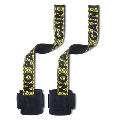 China High Quality Weight Custom Non-slip Wrist Sports Workout Logo Nylon Silicone Lifting Straps With Copy for sale