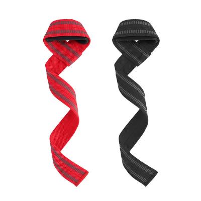 China Elasticity Adjustable Breathable Selling Cotton Breathable Gym Fitness Weight Lifting Gym Weightlifting Straps Black Red for sale