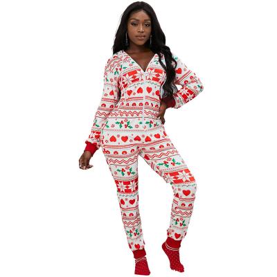 China Adult 2022 Custom Print New Arrival Cotton Breathable Pajamas Christmas Onesie For Women Pajamas for sale