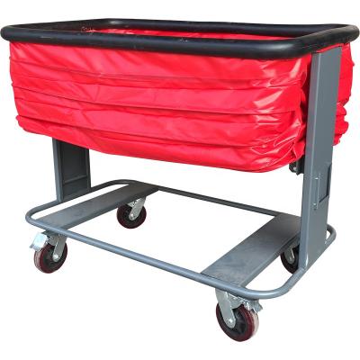 China Tools Wholesale Supermarket Goods Folding Carrier Warehouse Silent Pull Flat Cart for sale