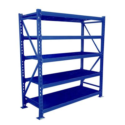 China Multi-layer Corrosion Protection Wholesale Shelf Light Middle And Special Heavy Duty Supermarket Warehouse Storage Rack Floor Display Iron Frame for sale