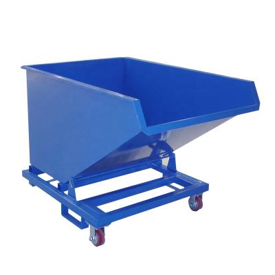 China Garment Shops Tipper Bins Steel Self-dumping Hopper Trash Waste Scrap Dump Truck Lightweight Forklift for sale