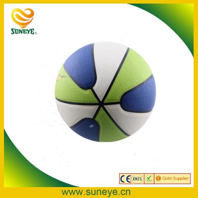 China Hot Sale Rubber Printing Logo Basketball PU Basketball Ball Size 5 for sale