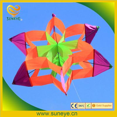 China 41 Inch 3D Lotus Flower Kite Single Line Box Kite Plastic Colorful Outdoor Sports Play For Kids Stereo Kite With Flying Line for sale