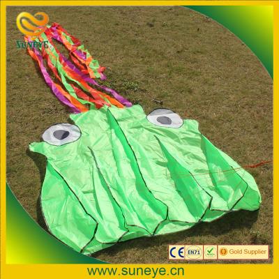 China 5.5m Large Plastic Green Octopus Kite For Single Line Stunt Software Power Kids Kite Easy To Fly Kids Outdoor Fun Toys for sale