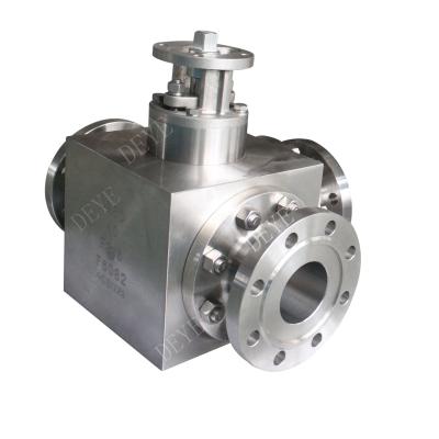 China Industry Stainless Steel High Pressure Carbon Steel Three Way Flanged Ball Valve PN40 for sale