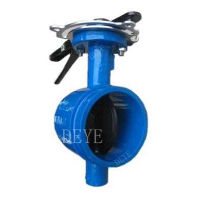 China General Blue Color Rubber Striped Groove Ends Butterfly Valve For Fire Safe for sale