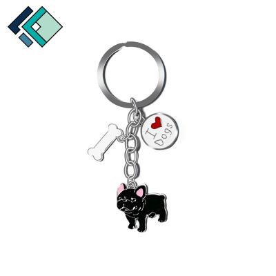 China Trendy Custom Cute Dog Dangling Key Chain, Pet Shop Promotional Gift Key Chain, Custom Metal Key Chain for sale