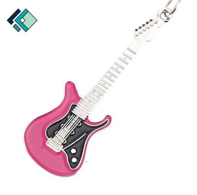 China Custom Zinc Alloy Key Chain Hanging Bag Music Mini Electric Guitar Key Ring Souvenir Decoration Key Chain Pendant Fashionable Gifts Wholesale for sale