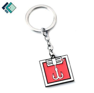 China Wholesale High Quality Fashionable Sweet Key Ring Square Keyholder Key Tag Enamel for Friends Metal 3D Logo Custom Keychain for sale