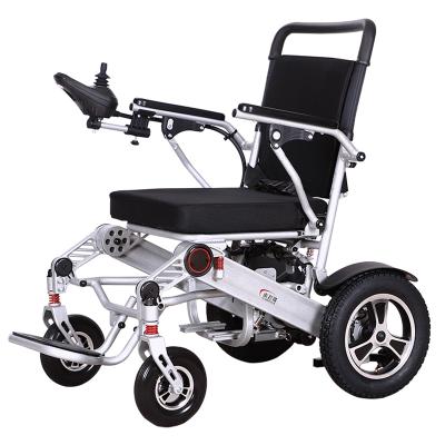 China New Upgraded Cheap Wheelchair Light Weight Aluminum Alloy Folding Portable Electric Wheelchair For Disabled 61*32*78cm for sale