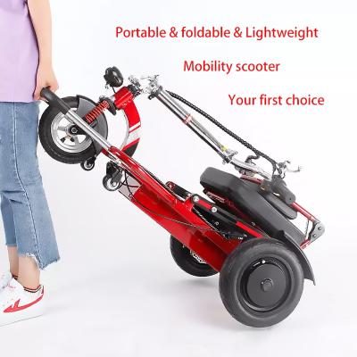 China Factory price motorized older used lightweight electric tricycles portable folding mobility scooter 120kg for sale