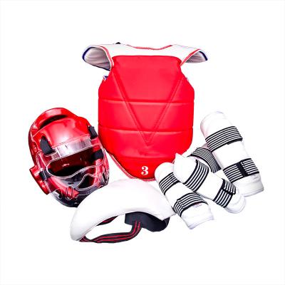 China Protectorst Set Wholesale High Quality Five-Piece Training Boxing Gear Taekwondo Martial Arts PU+EVA+foam Guard Taekwondo Pads for sale