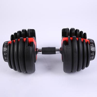 China 2021 New Design Gym Home Adjustable Indoor Rubber Iron Dumbbells Use Dumbbell Set Fitness 24kg 40kg 50kg 52.5lb 90lb for sale