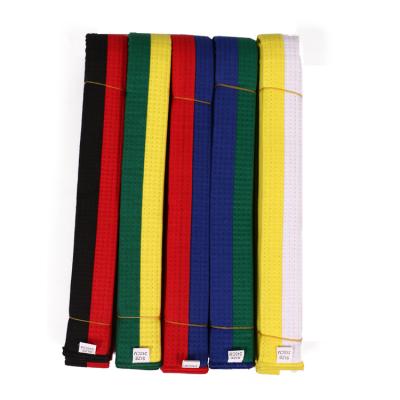 China Custom Cotton Fabric / Polyester Cotton Karate Yellow Taekwondo Belt With Embroidery for sale