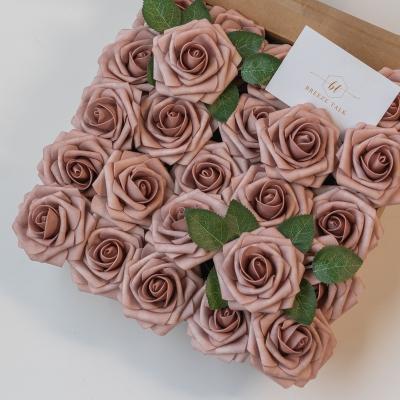 China Amazon Chic Hot Sale 25pcs/50pcs Decorative Flowers Braids Artificial Rose Wedding Decoration Centerpieces Baby Shower Bridal Party for sale