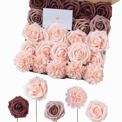 China Vintage Decorative Flowers Braids Delicate Dusty Rose Artificial Flowers For DIY Wedding Bouquets Decorations Home Crafts for sale