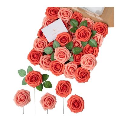 China Wholesale Home Flower Wedding Decoration Flower Mixed Rose Artificial Flower Bouquet Decoration Vintage for sale