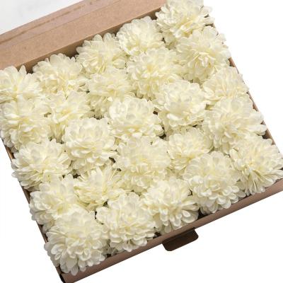 China 25pcs Artificial Real Looking Flower Chic Dahlia Daisy Flower Ivory Stem For Wedding Bridal Shower Bridal Bouquet Arrangement for sale