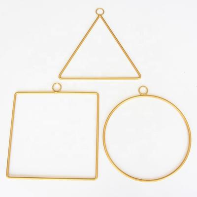 China Home Decorative Wedding Flowers Wire Round Triangle Square Circle Geometric Frame for DIY Flower Arrangement Garland Macrame Wall Hanging Wedding Wire Wall Decor for sale