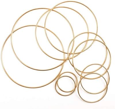 China decorative flowers & Luxury Hot Selling Circle Rings Garlands Wholesale Metal Golden Circles For Dream Catcher for sale