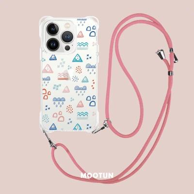 China Aesthetic Transparent Slim Shockproof Protective Phone Case With Adjustable Cotton 133cm Phone Strap For Samsung for sale