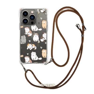 China Anti-Slip Shockproof Grip And Drop Resistance Phone Case With Cotton 133cm Adjustable Strap Lanyard Patch For iPhone for sale