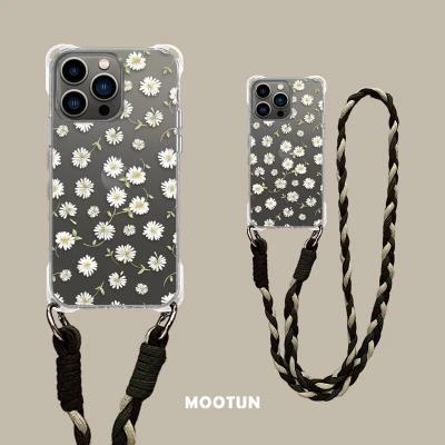 China Shockproof Antioxidation Coating TPU/PC Phone Case With Interchangeable Cotton Braided113cm Cord For iPhone for sale