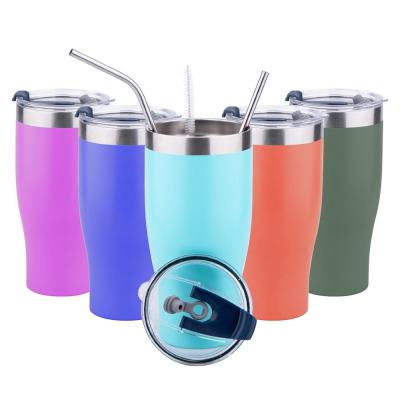 China Stainless Steel 20oz Thermal Mug Double Wall Tumbler Sustainable Vacuum Insulated Travel Cup With Sliding Lids for sale