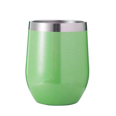 China Viable Wholesale Custom Logo Double Wall Ombre Stainless Steel Wine Tumbler 8/12 Ounce Vacuum Insulated Wine Tumbler With Lid for sale