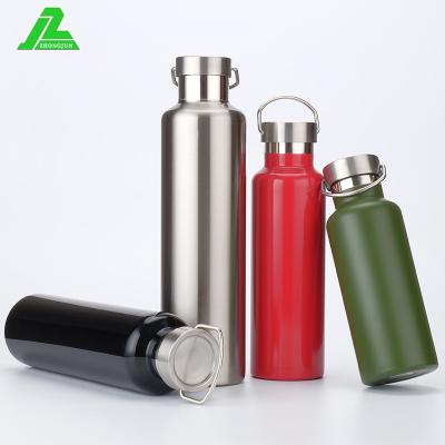 China 25 oz 750ml stainless steel /aluminum sustainable fitness water bottle increasing bottle with bamboo lid for sale