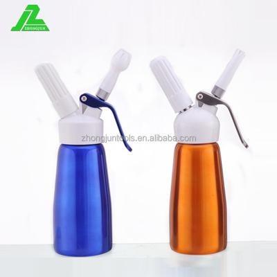 China Sustainable 500ml Polished Clear Colors Aluminum Cream Whipper Dispenser for sale