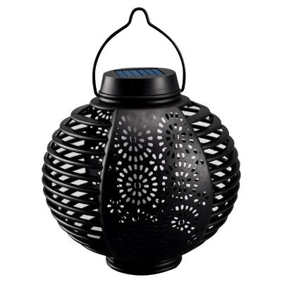 China Garden Outdoor Garden Decorative Hollow Hanging Light Waterproof LED Solar Lantern Light Garden Lamp for sale