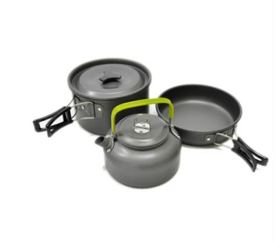 China 2022 Hot Sale Aluminum Lightweight Camping Outdoor Rise Aluminum Cookware Set Camping Cookware Mess Kit for sale