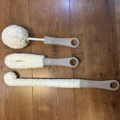 China Viable Multifunctional Household Cleaning Tool Kit 3 Piece Glass Bottle Brush Cleaning Brush Wine Decanter for sale