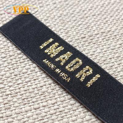 China Sustainable Custom Metallic Gold Labels Silver Lurex Clothing Labels Shiny Garment Labels. for sale