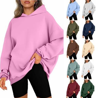 China Anti-wrinkle Hoodies Women Clothing Hooded Pullover Oversized Loose Casual Plush Sweater for sale