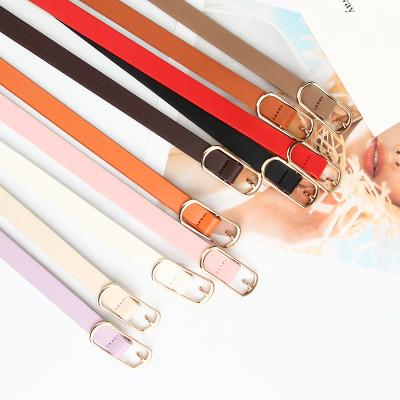 China Fashional 2023 New Oval Thin Belt Women's Korean Multi Color Dress Jeans Belt Ladies Belts For Dress Luxury for sale