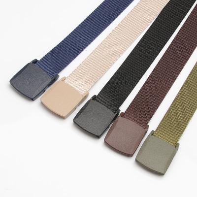 China Casual Outdoor Tactical Sports Belt Men And Women'S Canvas Belt High-Quality Plastic Allergy Resistant Belts For Men Luxury for sale