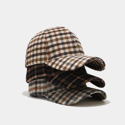 China Waterproof Luxury Hats for Women Duck Tongue Women Tennis New Art Retro Classic Plaid Baseball Hat Men Outdoor Leisure Sunshade for sale