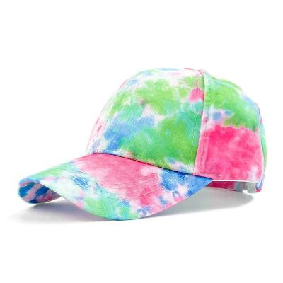 China COMMON Colorblock Contrast Hats Men Baseball Cap New Printed Tie Dyed Baseball Hip Hop Colored Graffiti Duck Tongue Men Women Gradient for sale