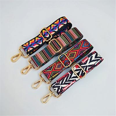 China Fashionable Ethnic Style Colorful Bag Accessories Custom Luxury Belt Colorful Long Shoulder Straps Adjustable Shoulder Straps for sale